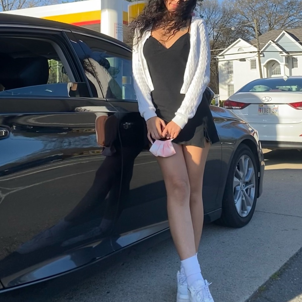 Size 4 mini black dress. Not see through